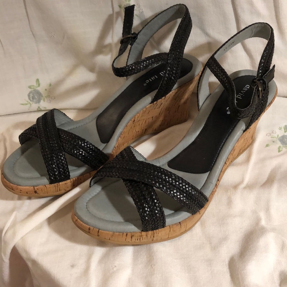 Black Wedges with Cork Bottom